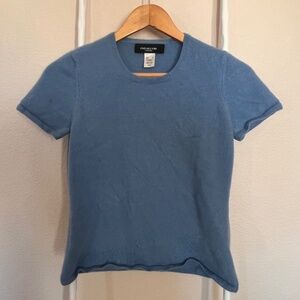 Jones New York Cashmere Blue Sweater T shirt Short Sleeves Size M
